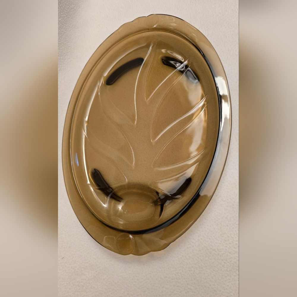 Pyrex Brown Glass Oval Platter